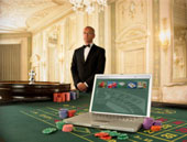 Roulette wheel and laptop